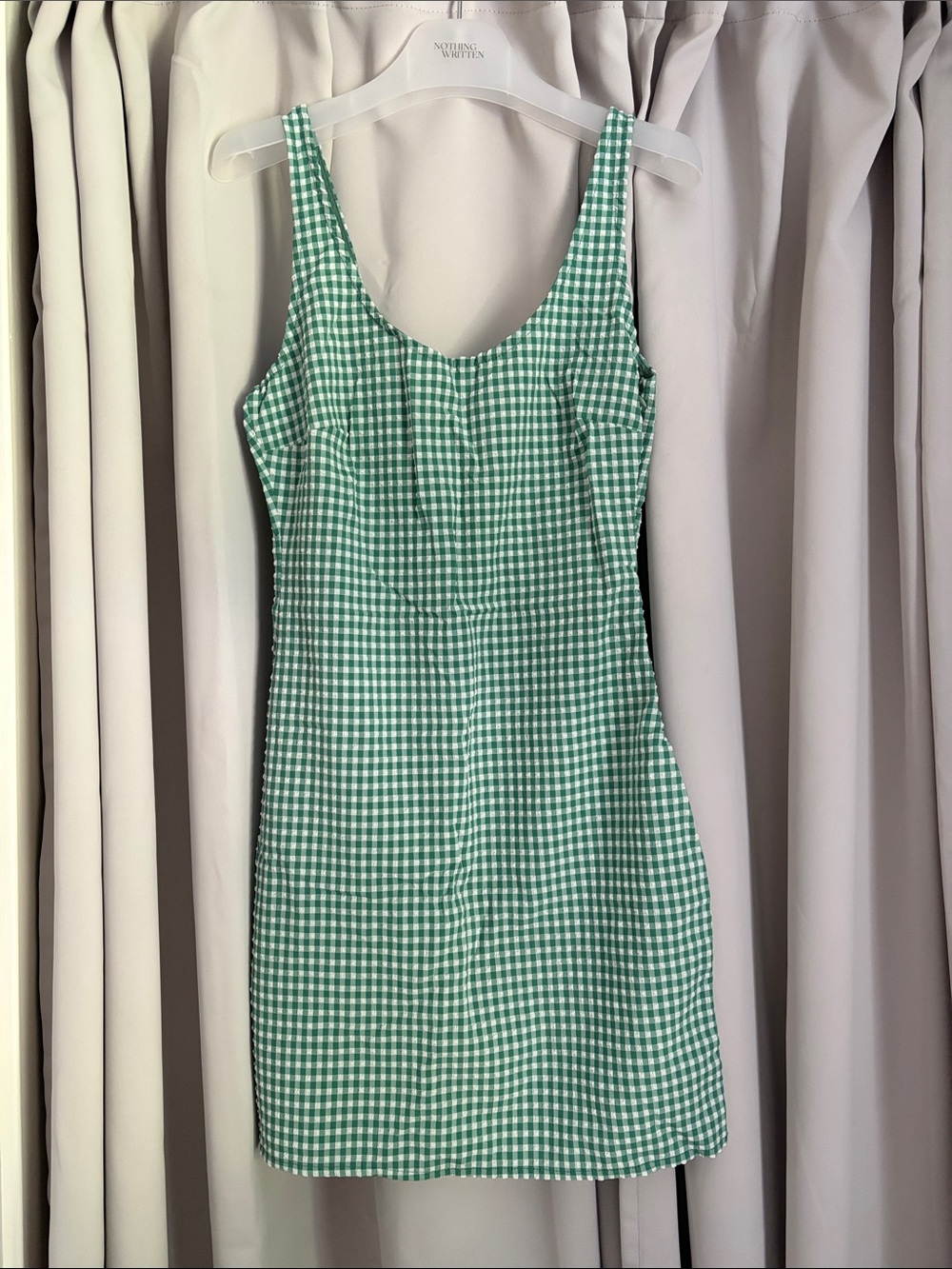 Urban Outfitters Green Gingham Mini Dress